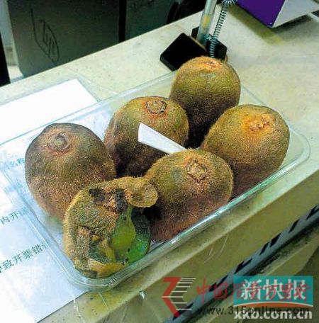 超市出售的奇異果已經(jīng)變質(zhì)過(guò)期。張若然/攝